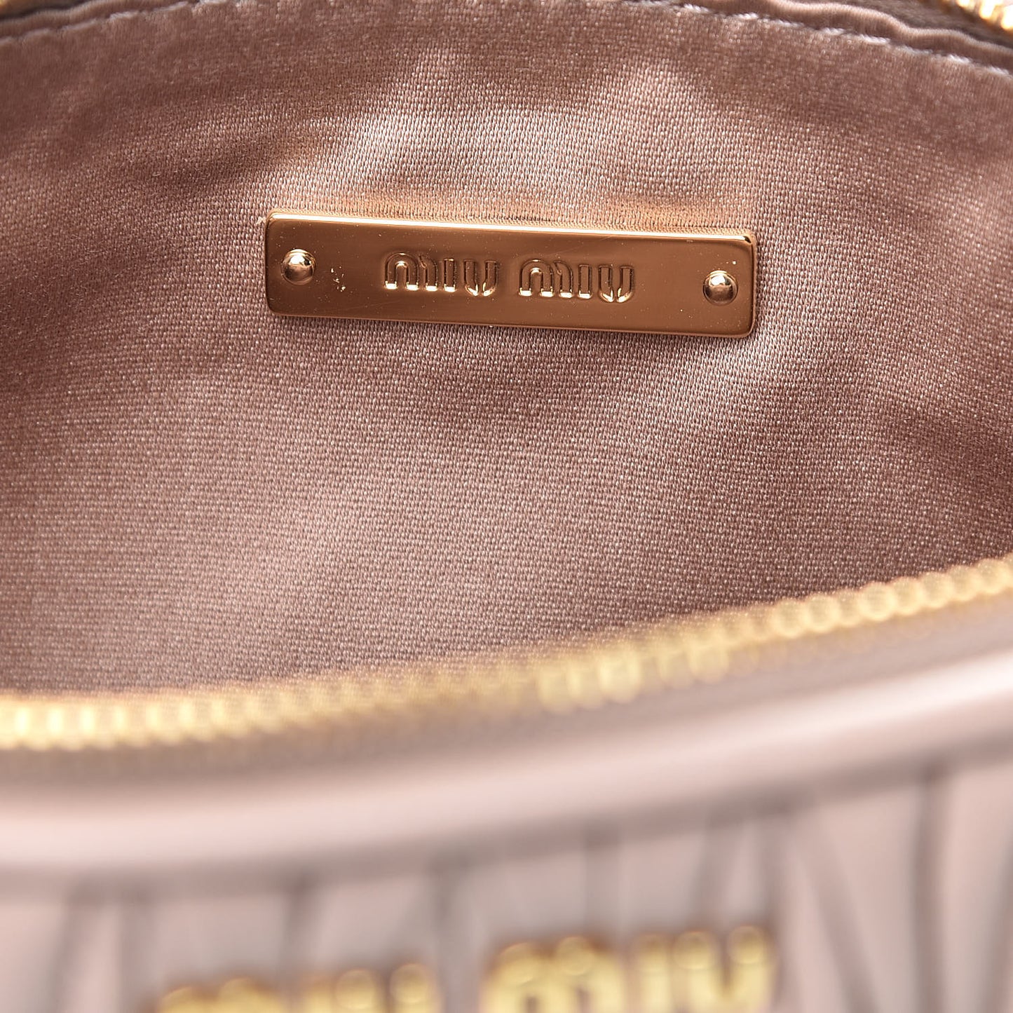 Nappa Matelasse Wristlet Cammeo