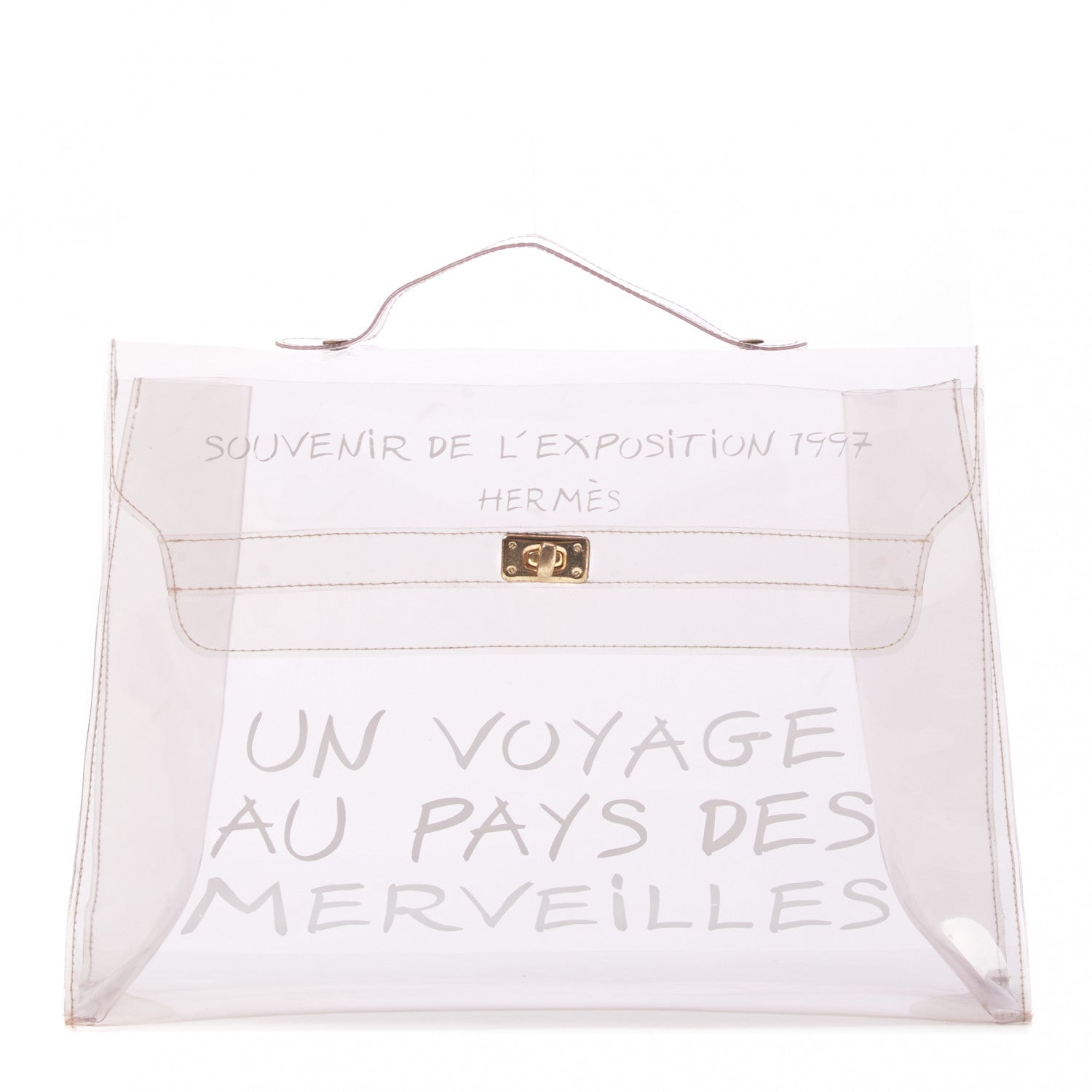 Hermes Vinyl Souvenir De L'Exposition Kelly Transparent 1 of 7
