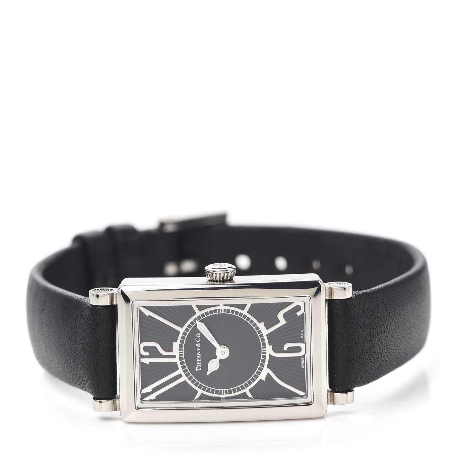 Stainless Steel Calfskin 20mm Gallery Quartz Watch Black