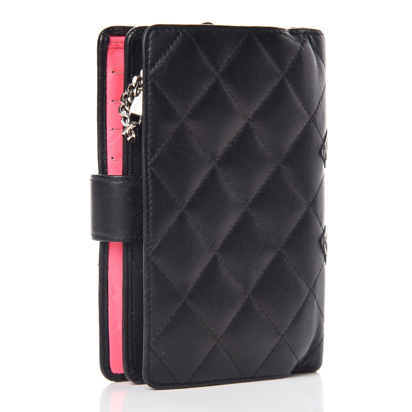 Calfskin Cambon Zipped Pocket Wallet Black