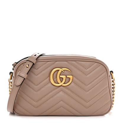 Gucci Calfskin Matelasse Small GG Marmont Chain Shoulder Bag Porcelain Rose 1 of 8