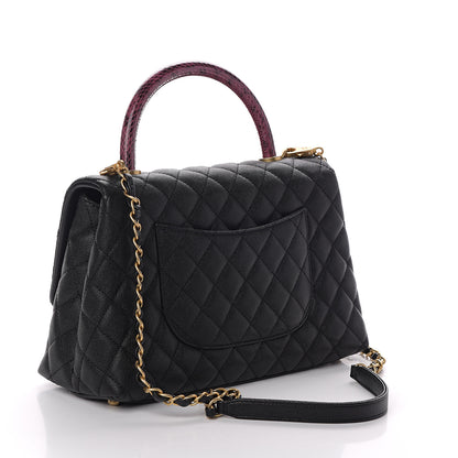 Chanel Caviar Elaphe Quilted Small Coco Handle Flap Black 2 of 8