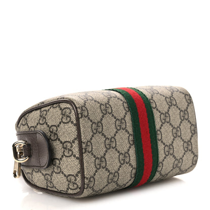 Gucci GG Supreme Monogram Web Mini Ophidia Boston Bag Beige Dark Brown Beige Dark Brown 4 of 10