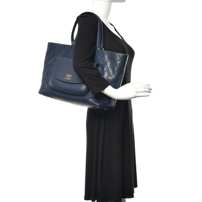 Chanel Calfskin Caviar Quilted Large Shopping Tote Blue 2 of 10