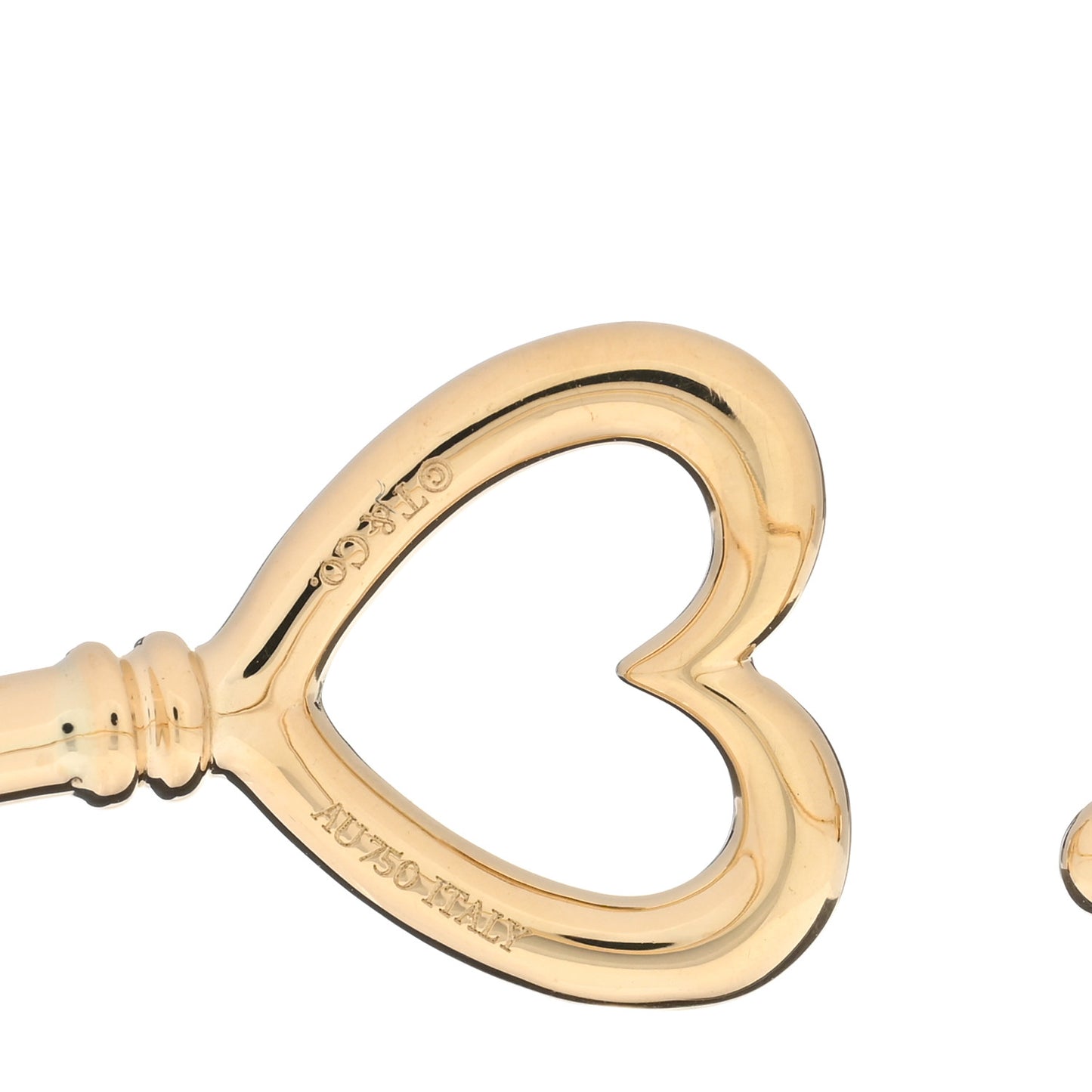 18K Yellow Gold Wire Heart Key Bracelet