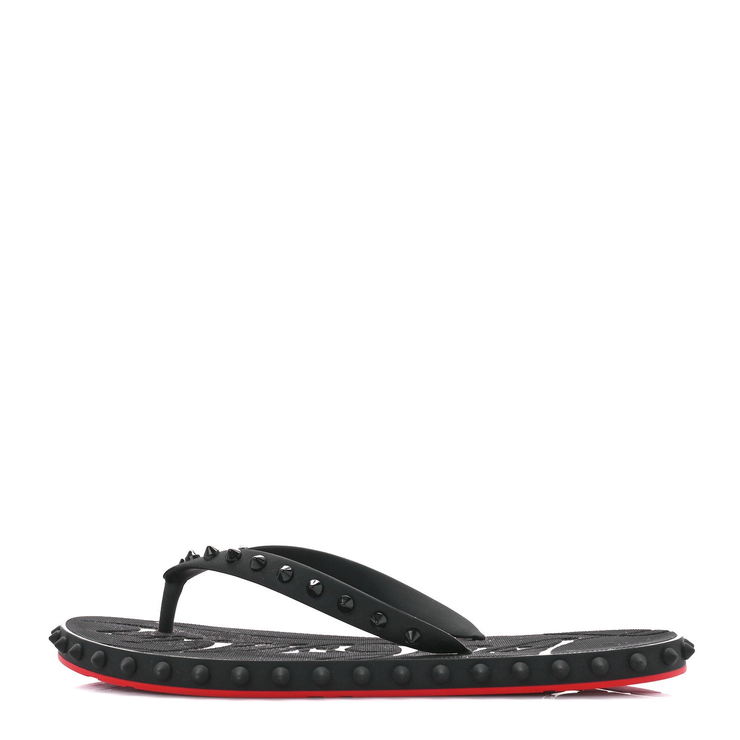 Christian Louboutin Rubber Spike Super Loubi Flip Flop Sandals 40 Black 1 of 7
