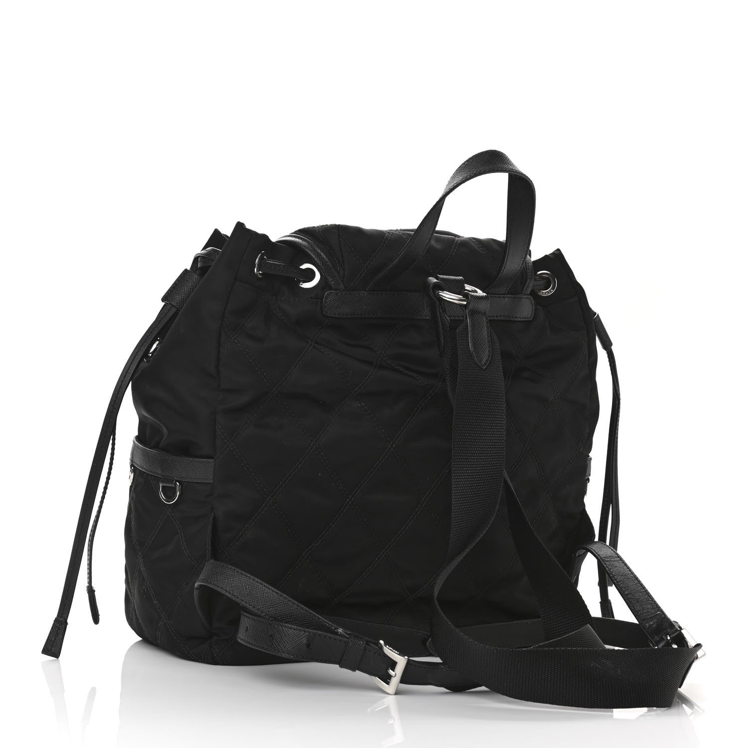Prada Tessuto Nylon Saffiano Vela Quilted Backpack Black 3 of 13