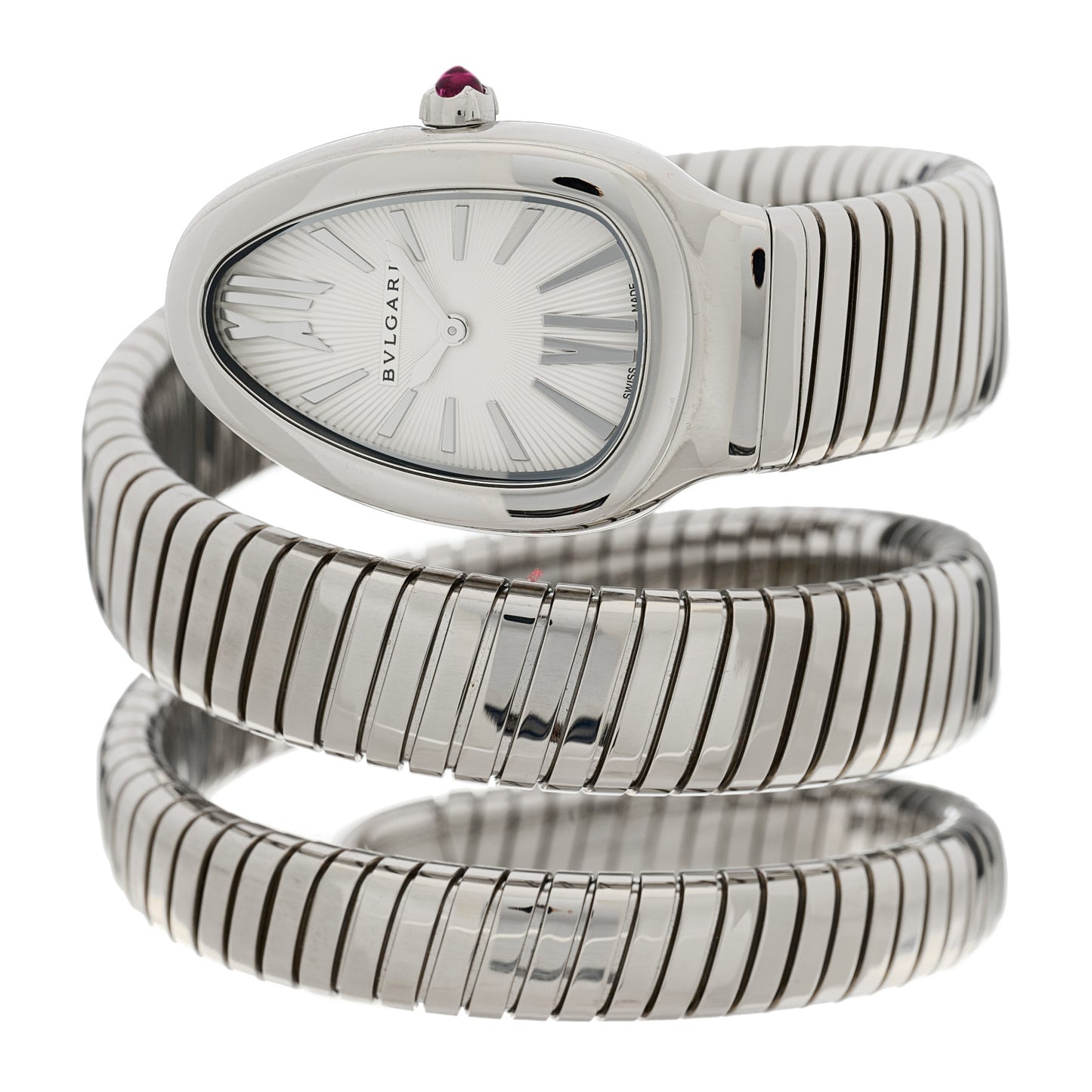 Stainless Steel 35mm Serpenti Tubogas Double Spiral Quartz Watch