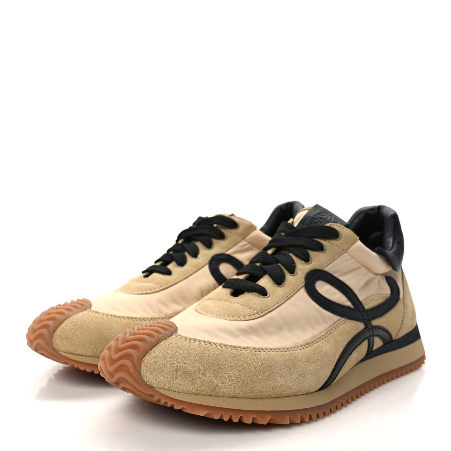 Nylon Suede Flow Runner Sneakers 41 Gold Black