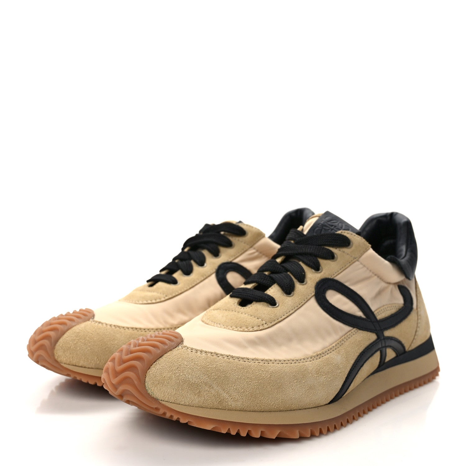 Loewe Nylon Suede Flow Runner Sneakers 41 Gold Black 3 of 10