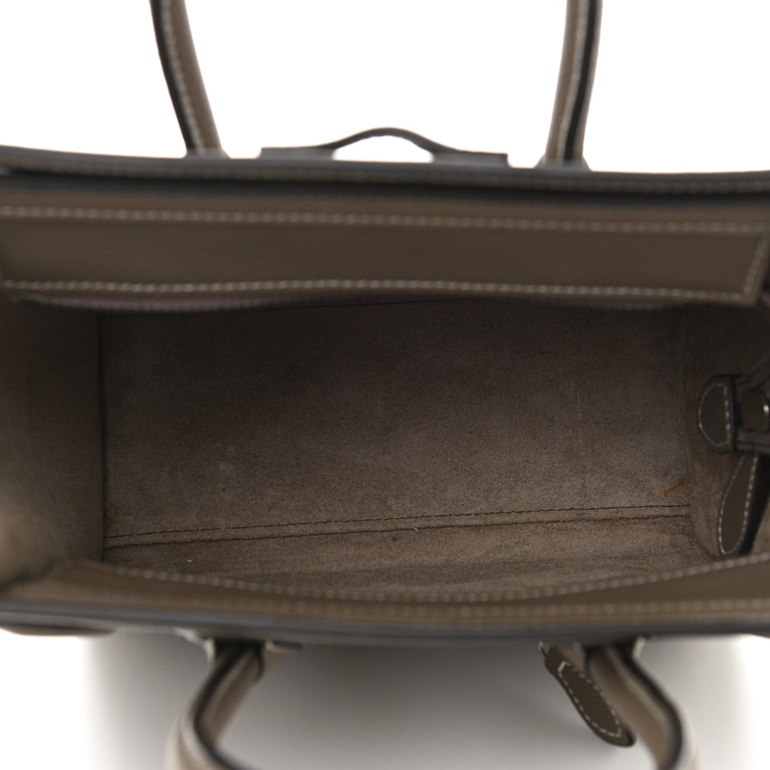 Celine Drummed Calfskin Nano Luggage Souris 5 of 9