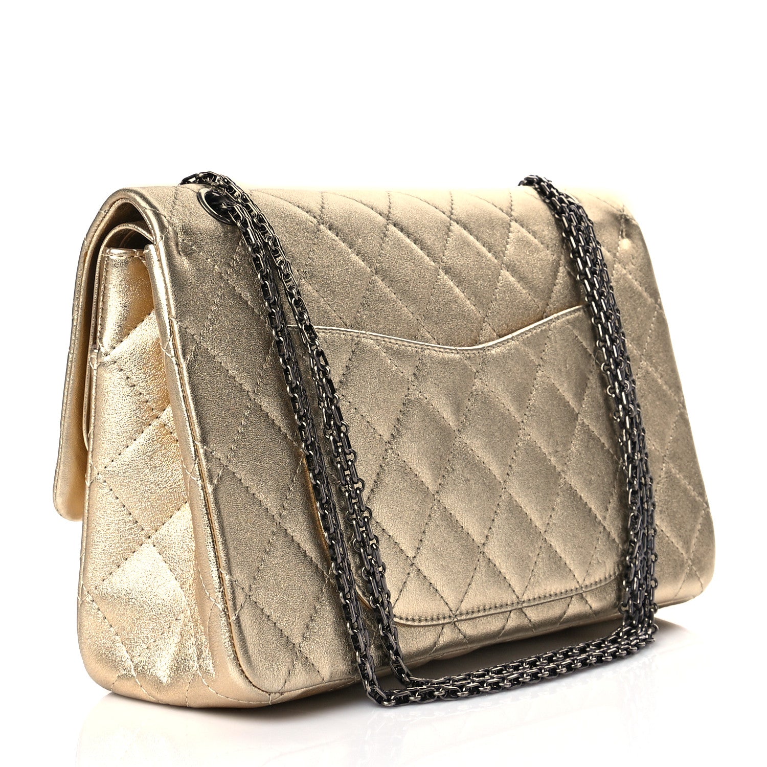 Chanel Metallic Aged Calfskin Quilted 2.55 Reissue 227 Flap Gold 3 of 10