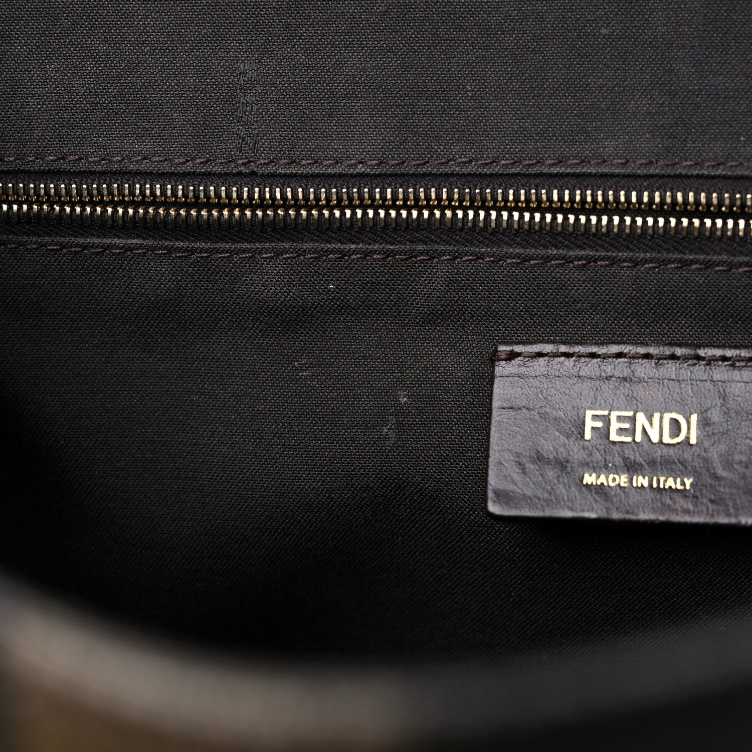 Fendi Pequin Spalmati Vitello Flamingo Shoulder Bag Tobacco Blue Neon 12 of 17