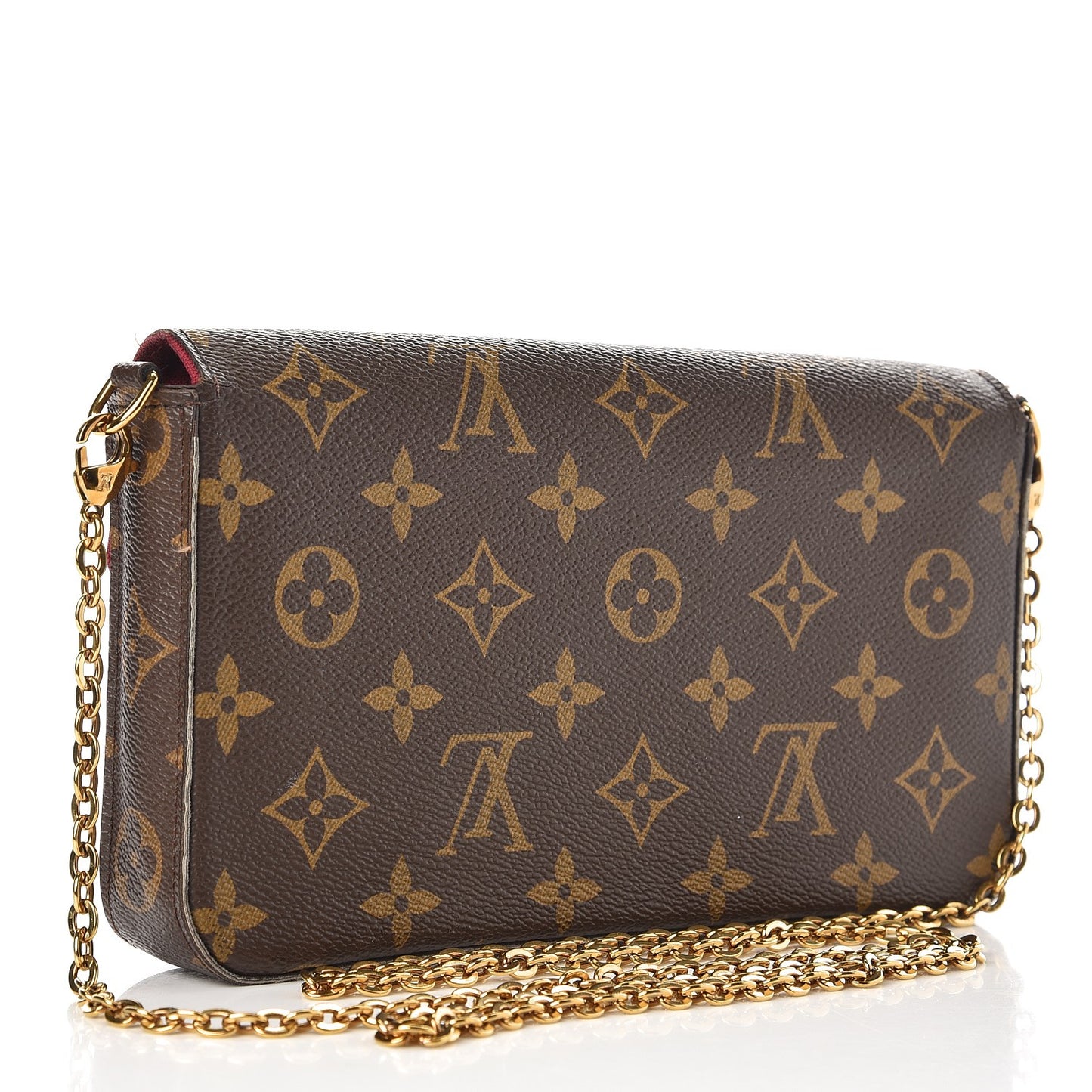 Monogram Pochette Felicie Chain Wallet Fuchsia