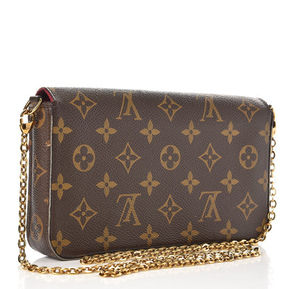 Louis Vuitton Monogram Pochette Felicie Chain Wallet Fuchsia 3 of 14