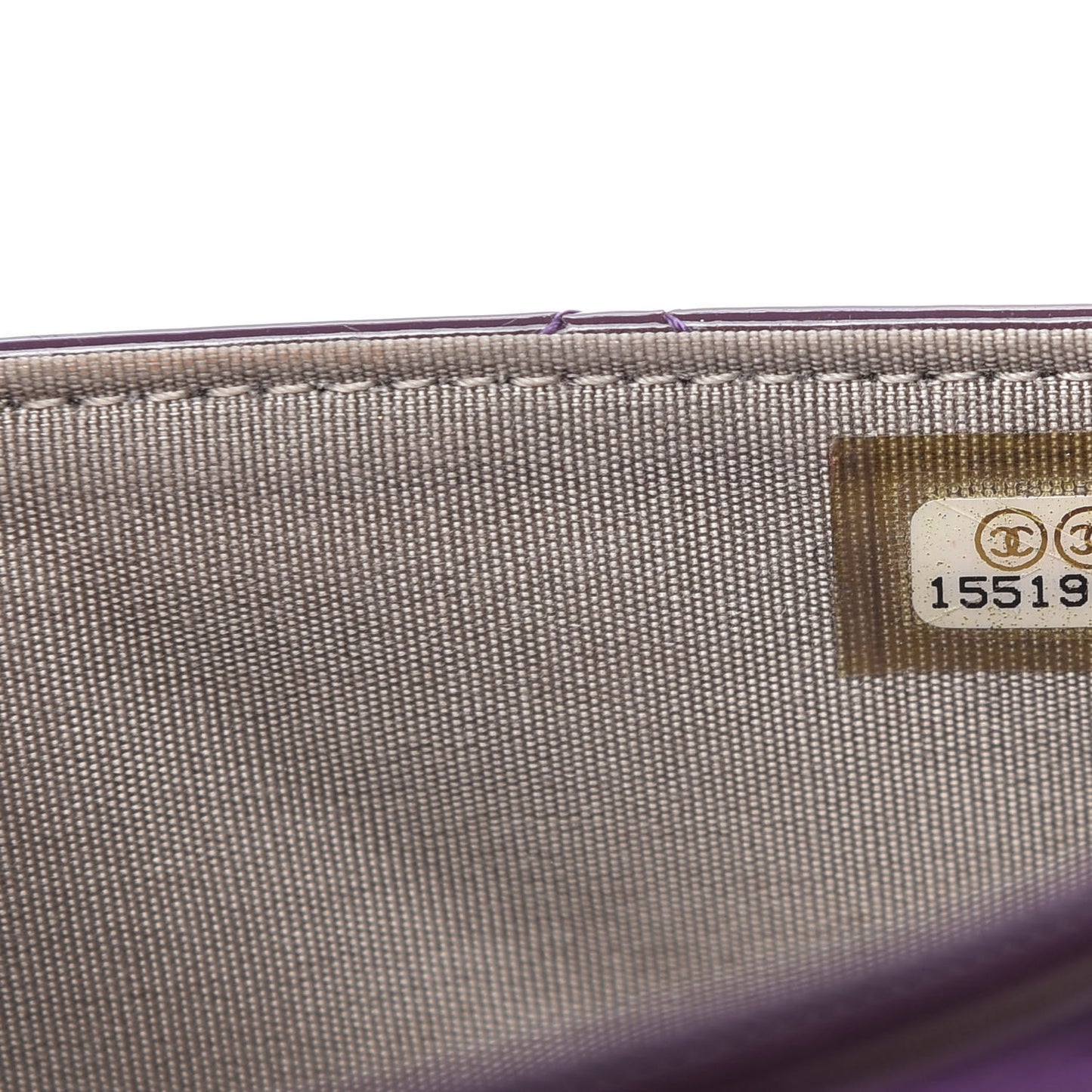 Patent Quilted Brilliant Wallet On Chain WOC Violet
