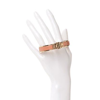 Hermes Enamel Charniere Uni Narrow Hinged Bracelet M Orange Papaye 2 of 4