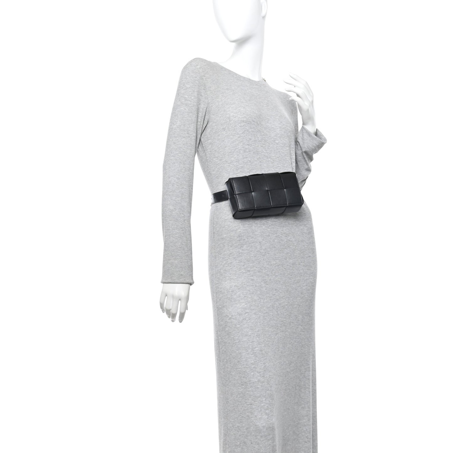 Nappa Maxi Intreccio The Belt Cassette Bag Black