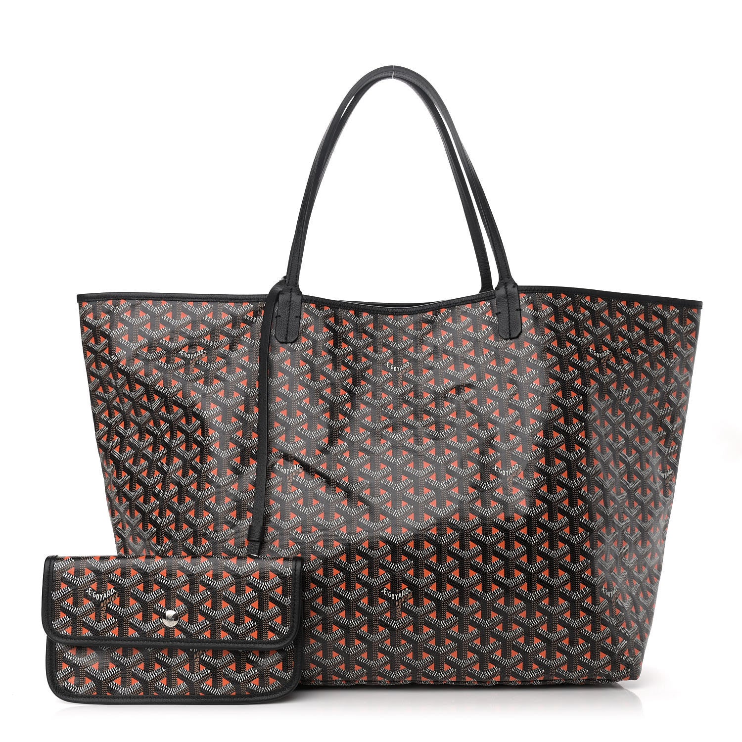 Goyard Goyardine Saint Louis Claire Voie GM Black Orange 3 of 10