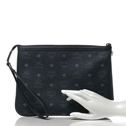 MCM Visetos Liz Shopper Tote Pouch Black 2 of 7