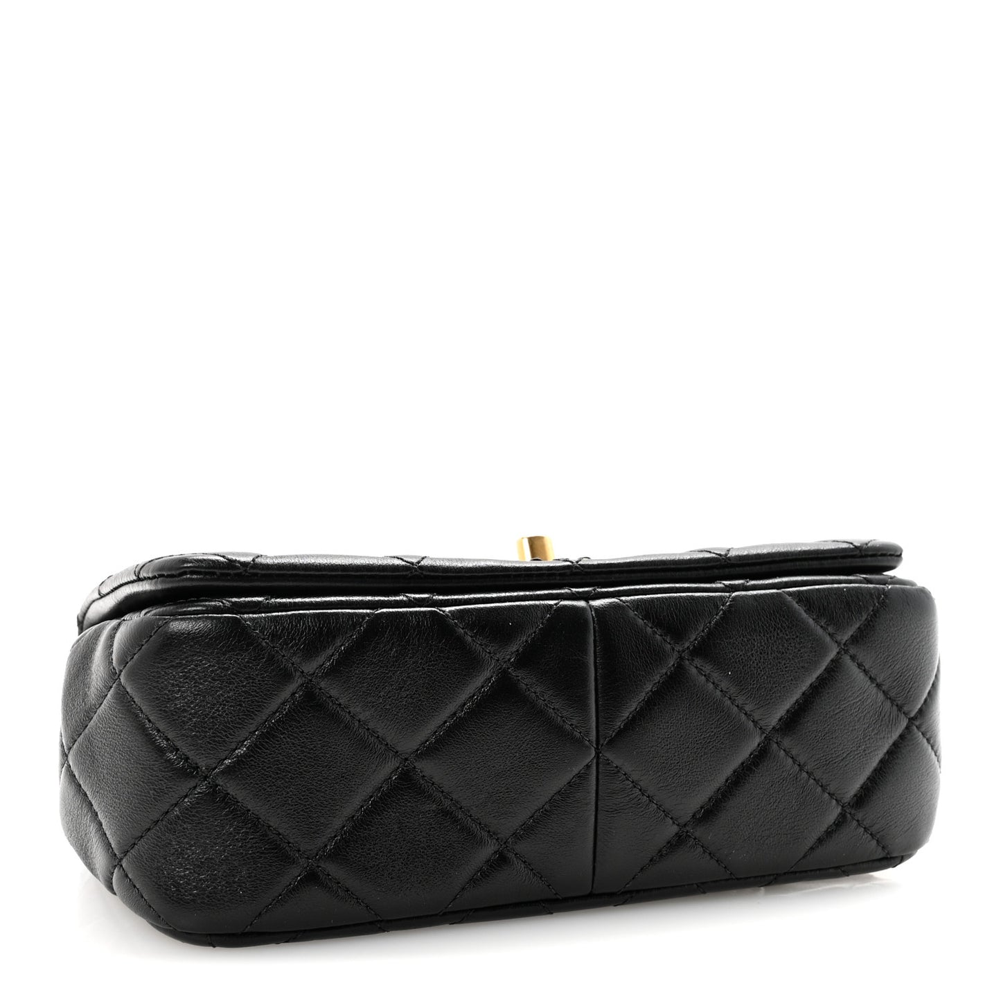 Lambskin Quilted Braided CC Mini Flap Black