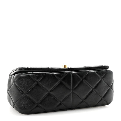 Chanel Lambskin Quilted Braided CC Mini Flap Black 4 of 11