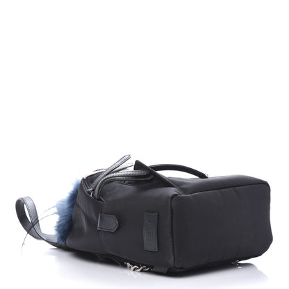 Fendi Nylon Vitello Fox Goat Fur Monster Eyes Mini Backpack Black Multicolor Sky 3 of 12