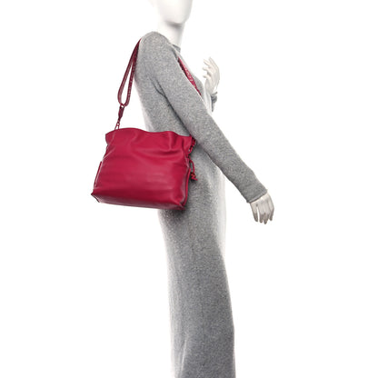 Loewe Satin Calfskin Monochrome Flamenco Knot Clutch Ruby Red Glaze 2 of 12