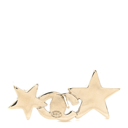 Chanel Crystal Star CC Earrings Gold 4 of 4