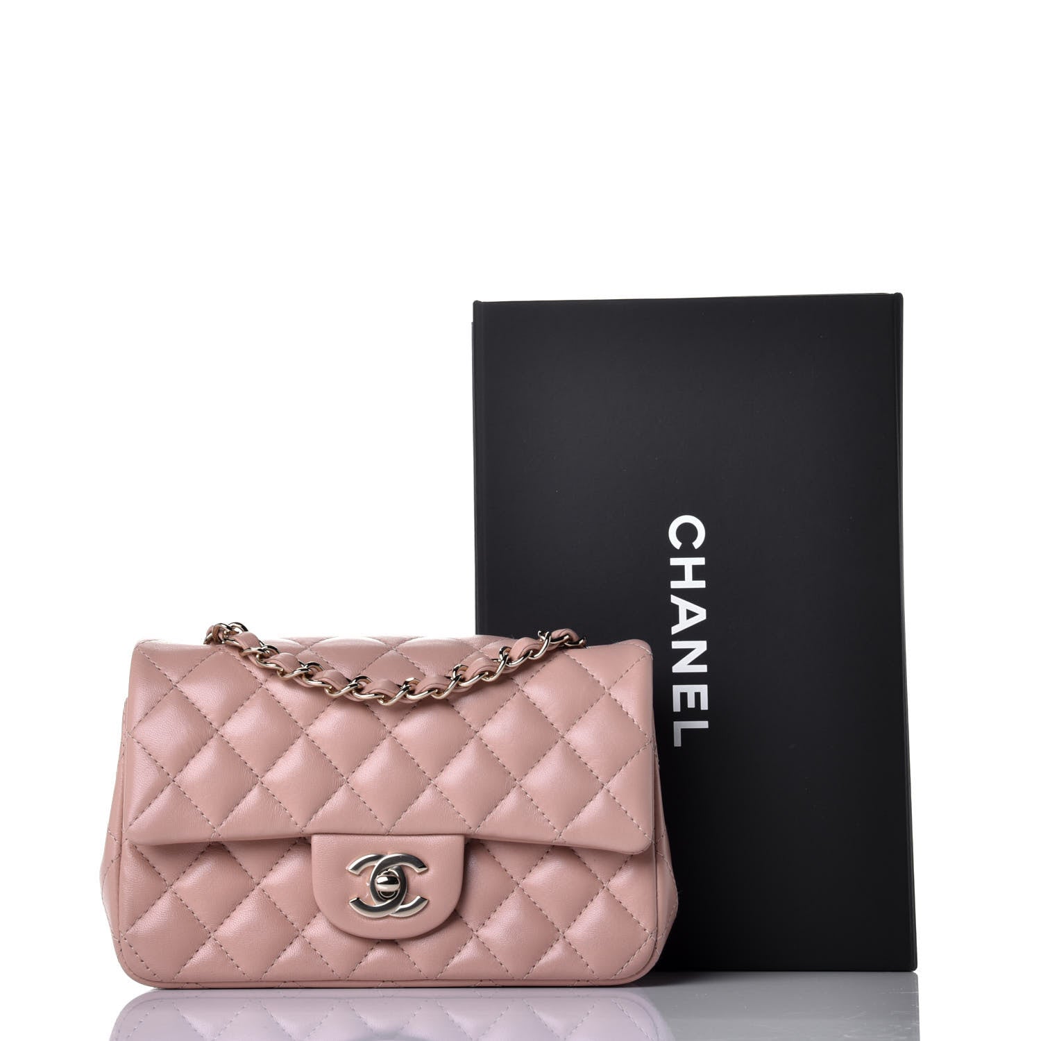 Chanel Lambskin Quilted Mini Rectangular Flap Beige 9 of 9