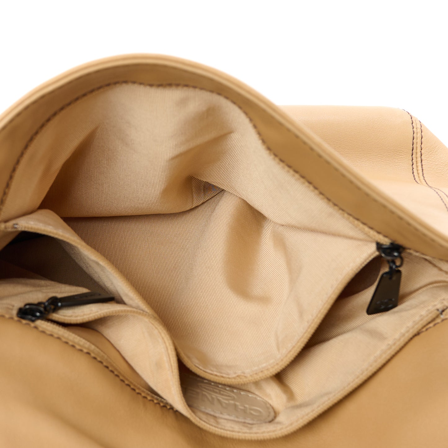 Lambskin CC Tassel Shoulder Bag Beige