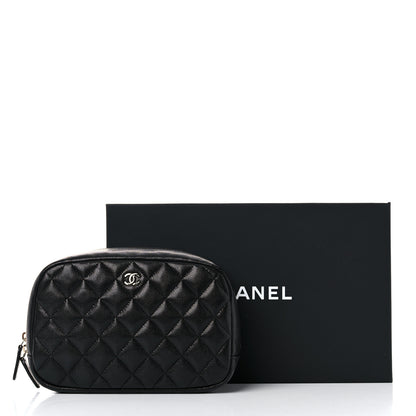 Chanel Caviar Quilted Curvy Pouch Cosmetic Case Black 10 of 10