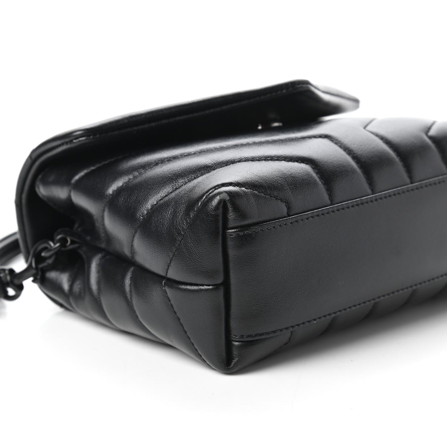 Calfskin Y Quilted Monogram Toy Loulou Crossbody Bag Black