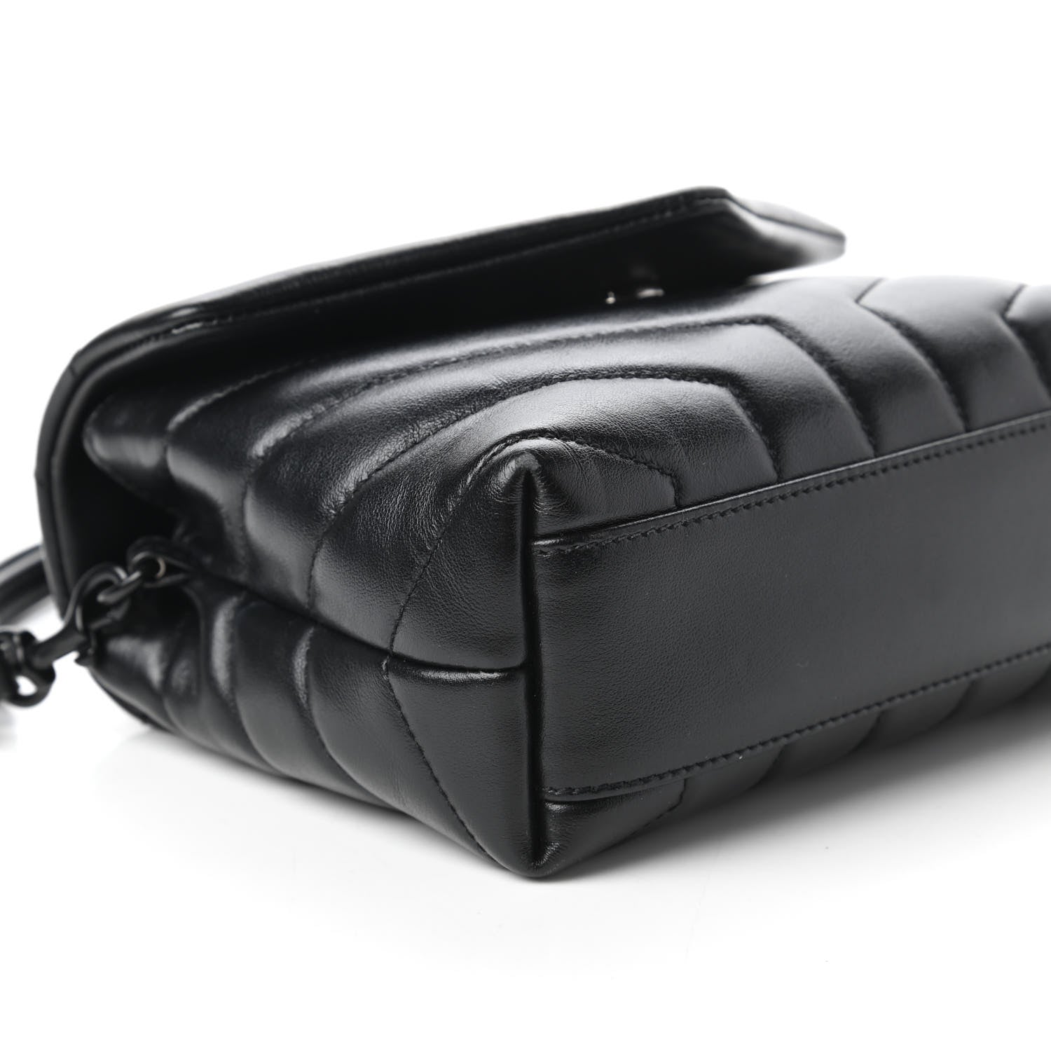 Saint Laurent Calfskin Y Quilted Monogram Toy Loulou Crossbody Bag Black 6 of 10