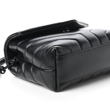 Saint Laurent Calfskin Y Quilted Monogram Toy Loulou Crossbody Bag Black 6 of 10