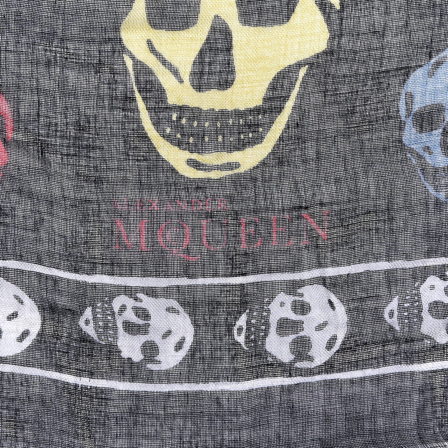 Silk Chiffon Skull Scarf Black Multicolor