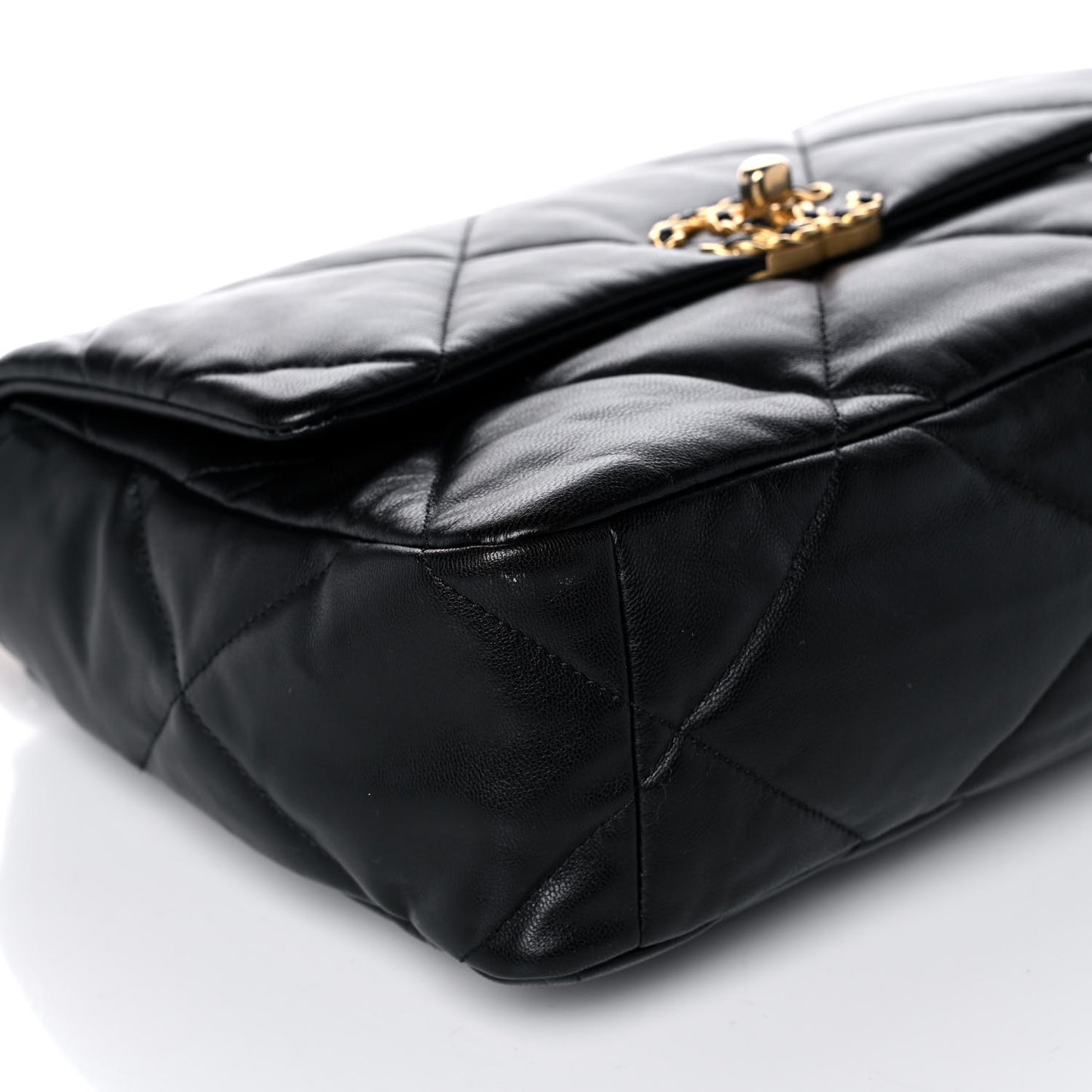 Goatskin Quilted Large Chanel 19 Flap Black