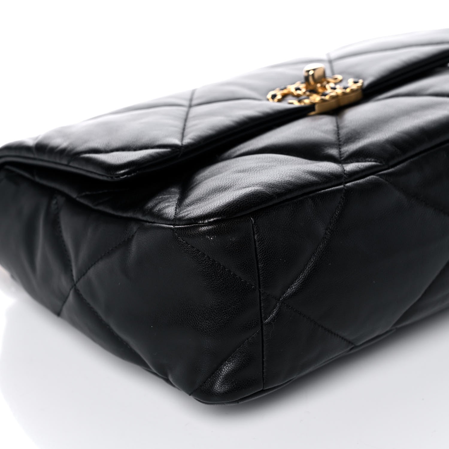 Chanel Goatskin Quilted Large Chanel 19 Flap Black 9 of 12