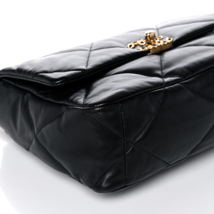 Chanel Goatskin Quilted Large Chanel 19 Flap Black 9 of 12