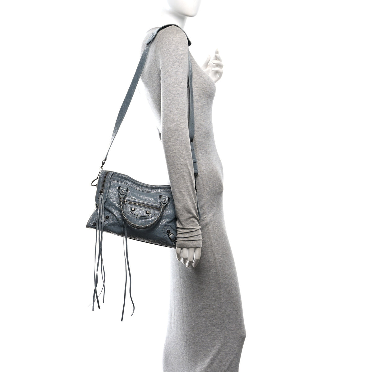 Balenciaga Agneau Arena Classic Hardware Small Le City Blue Grey 2 of 10