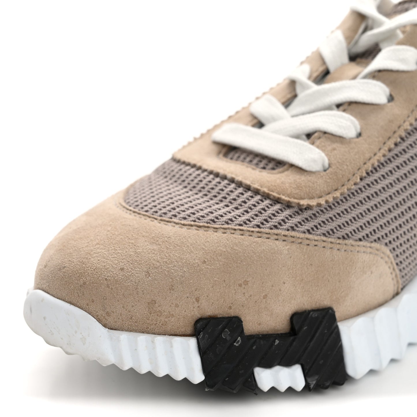 Air Mesh Suede Goatskin Bouncing Sneakers 38 Beige Camel