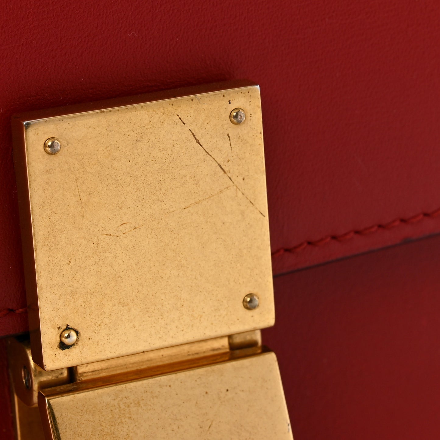 Box Calfskin Medium Classic Box Flap Bag Red