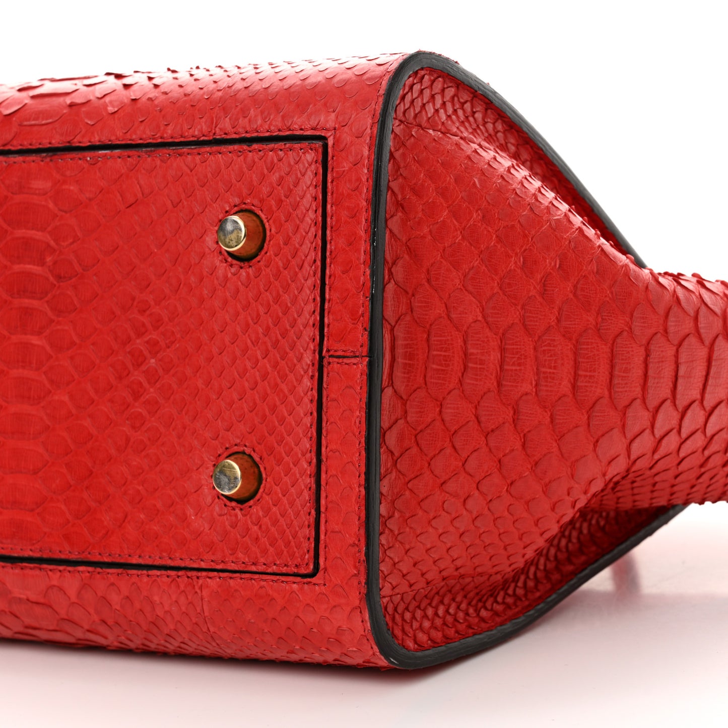 Snakeskin Small Tie Knot Tote Red