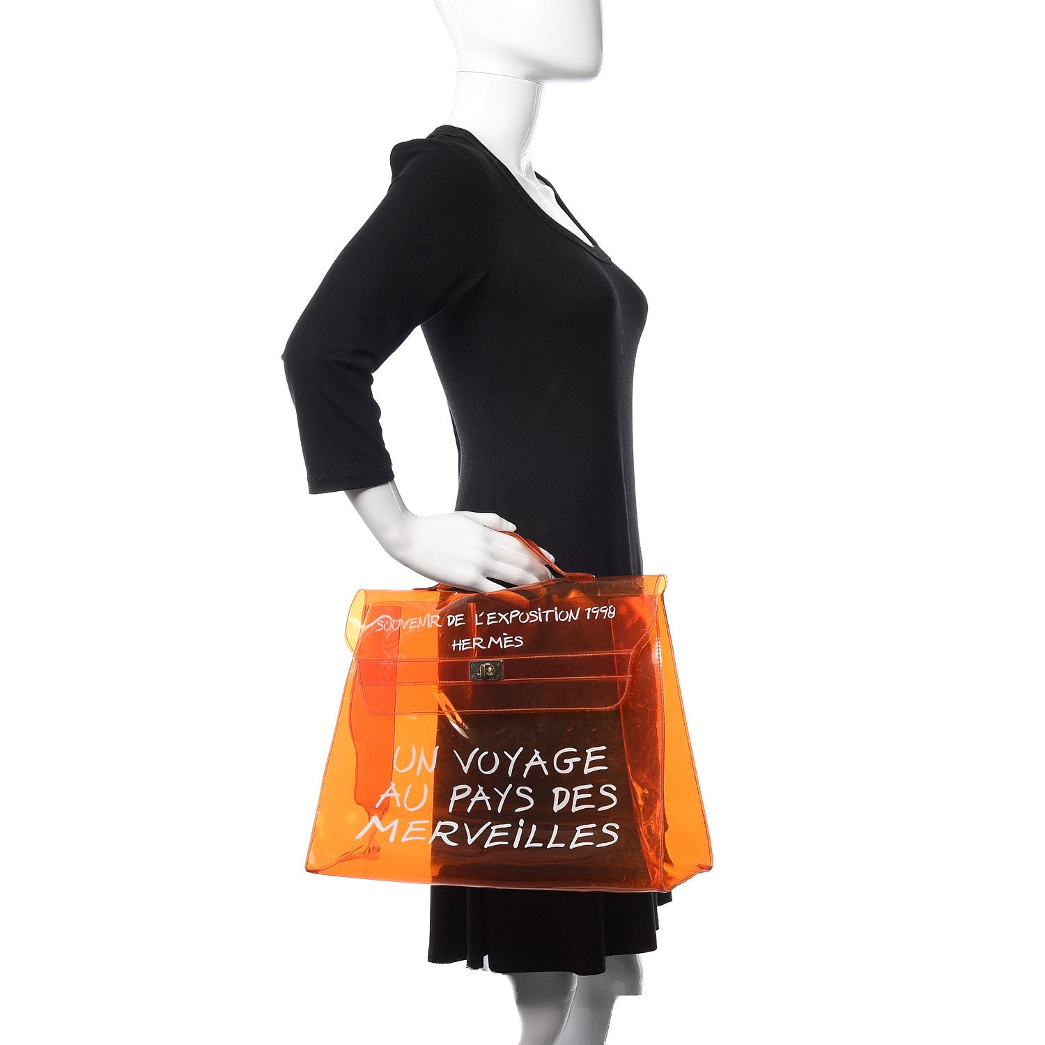 Hermes Vinyl Souvenir De L'Exposition Kelly Orange 2 of 16