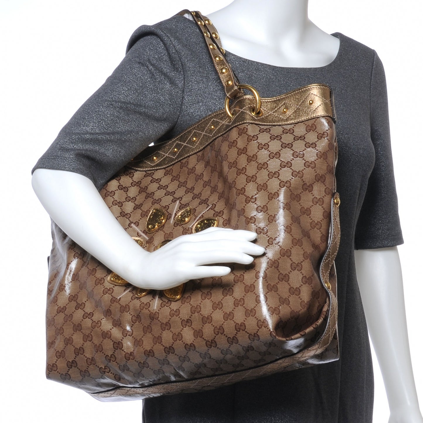 Crystal Monogram Studded Irina Tote