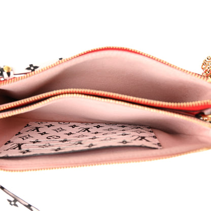 Louis Vuitton Monogram Giant Double Zip Pochette Rouge 5 of 14