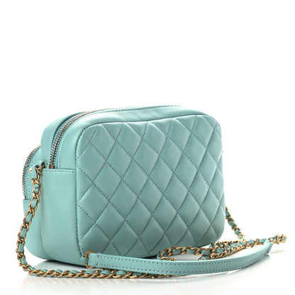 Chanel Calfskin Quilted Day Trips Camera Case Turquoise 3 of 11