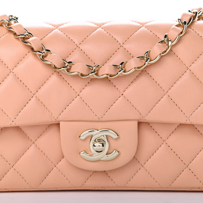 Chanel Lambskin Quilted Mini Rectangular Flap Light Pink 8 of 10