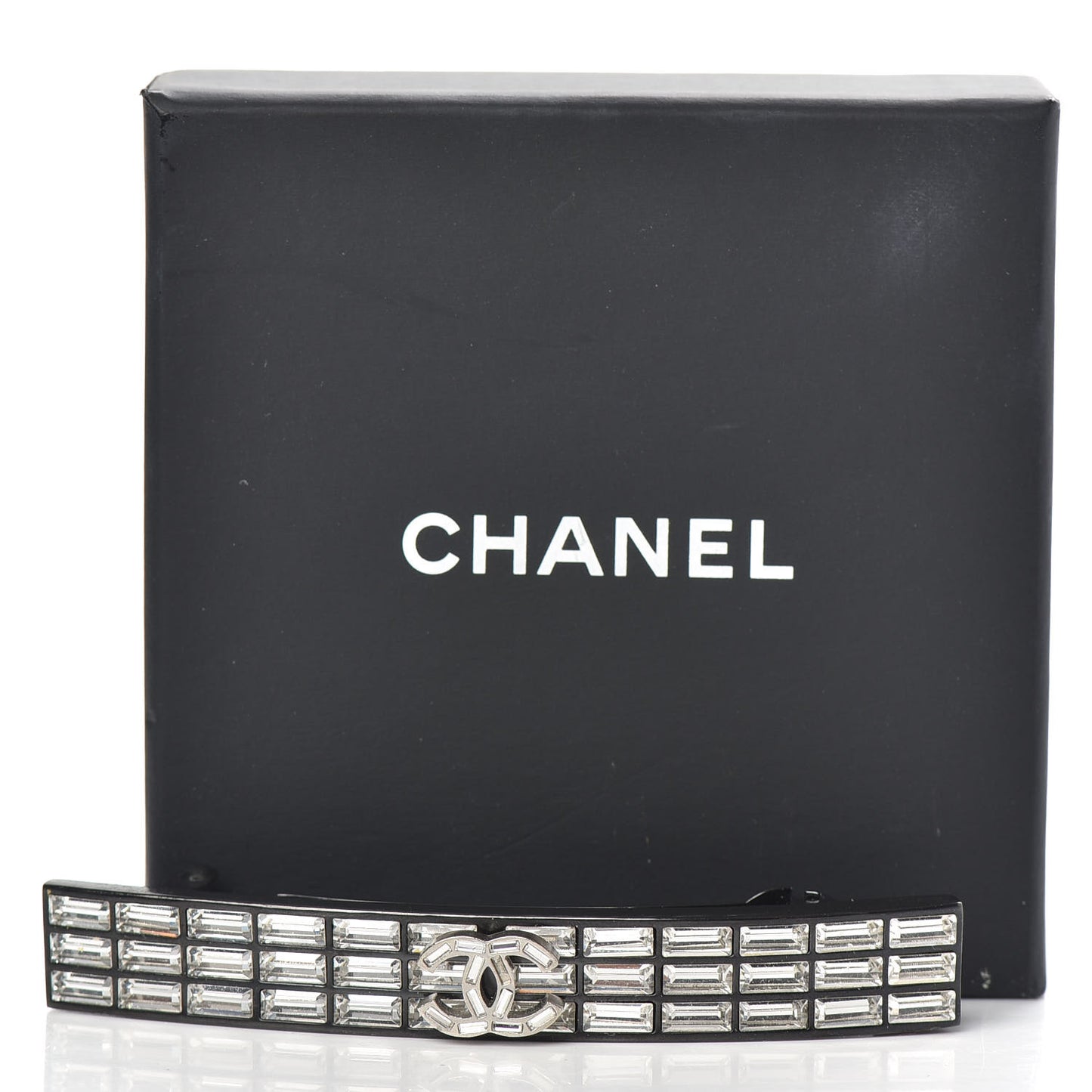 Crystal CC Hair Clip Barrette Silver