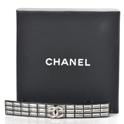Chanel Crystal CC Hair Clip Barrette Silver 4 of 4